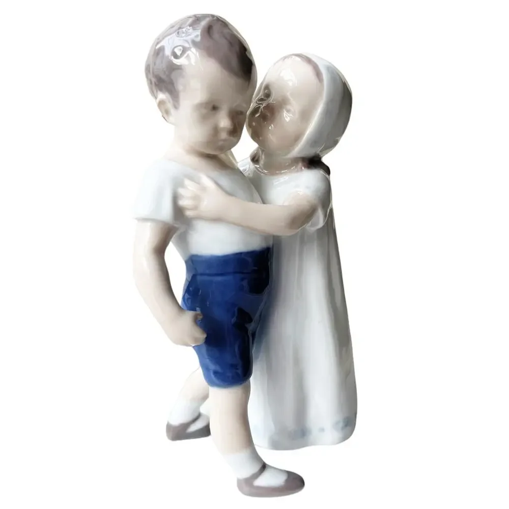 BING & GRONDAHL 1614 Porcelain Figurine I.P.I. Love Refused Boy Girl Denmark EUC